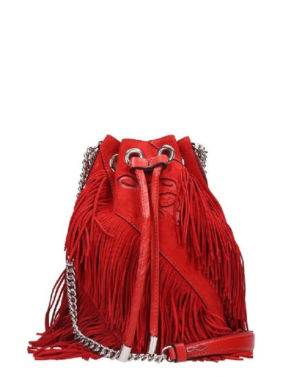 Shop Christian Louboutin Maria Jane Shoulder Bag In Red Suede