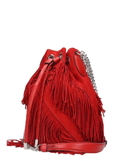 Shop Christian Louboutin Maria Jane Shoulder Bag In Red Suede