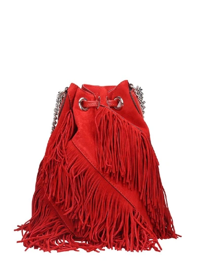 Shop Christian Louboutin Maria Jane Shoulder Bag In Red Suede