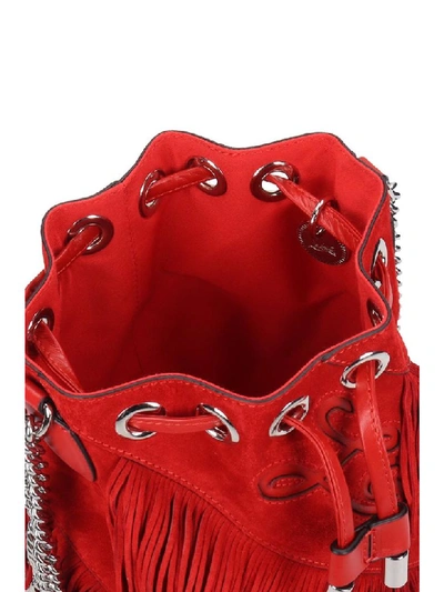 Shop Christian Louboutin Maria Jane Shoulder Bag In Red Suede