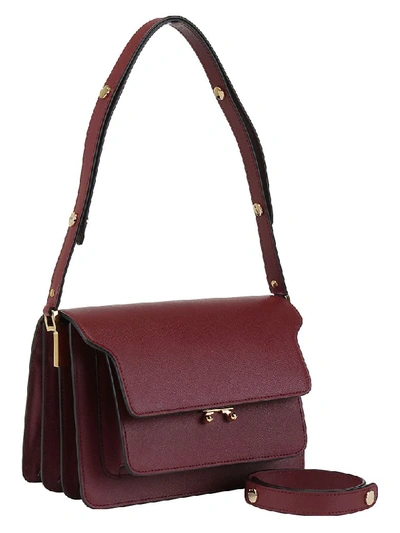 Shop Marni Trunk Shoulder Bag In Ruby