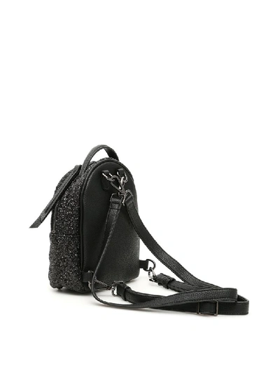 Shop Chiara Ferragni Glitter Flirting Mini Backpack In Black (black)