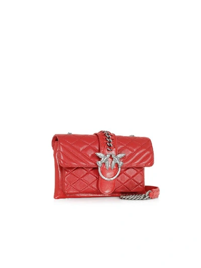 Shop Pinko Soft Mix Red Mini Love Bag In Red (red)