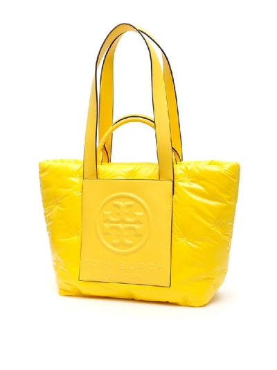 Shop Tory Burch Perry Bombe Tote Bag In Limone (yellow)