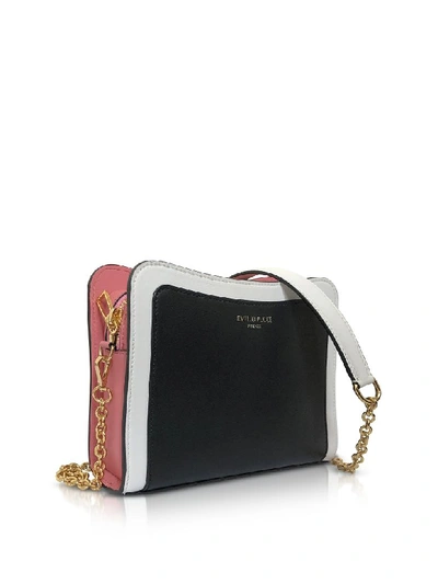 Shop Emilio Pucci Tri-color Leather Shoulder Bag In Black/white
