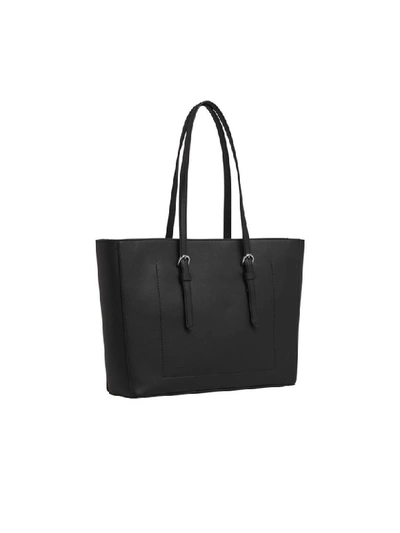 Shop Calvin Klein Black Fringes Shopping Bag In Nero (black)
