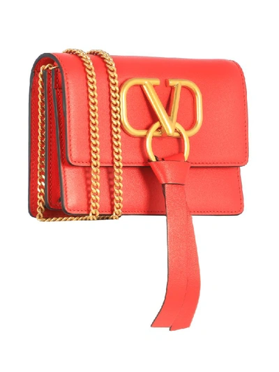 Shop Valentino Pouch Logo In Rouge Pur