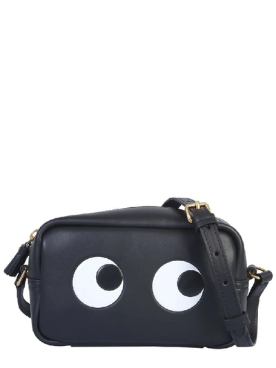 Shop Anya Hindmarch Mini Eyes Right Shoulder Bag In Nero