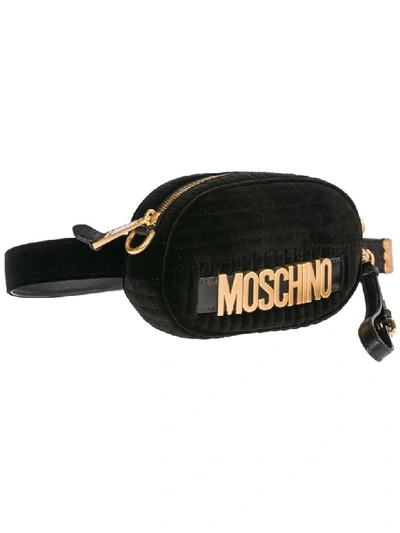 Shop Moschino Logo Bum Bag In Nero