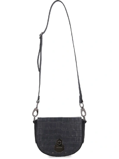 Shop Longchamp Cavalcade Crocodile Effect Leather In Black