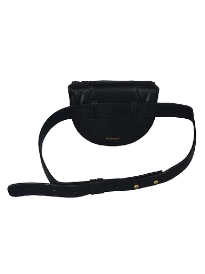 Shop Versace Logo Plaque Belt Bag In Black