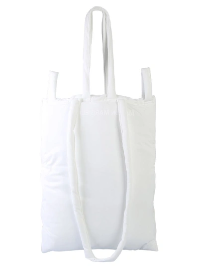 Shop Mm6 Maison Margiela Shopping Bag With Logo In Bianco