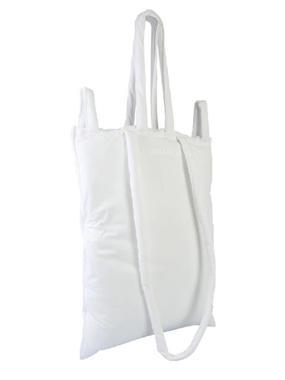 Shop Mm6 Maison Margiela Shopping Bag With Logo In Bianco
