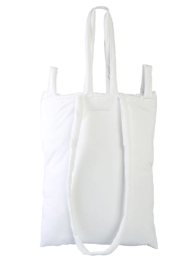 Shop Mm6 Maison Margiela Shopping Bag With Logo In Bianco