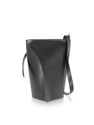 Shop Giaquinto Layla Leather Shoulder Bag In Black