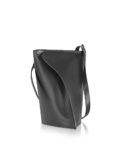 Shop Giaquinto Layla Leather Shoulder Bag In Black