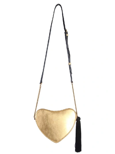 Shop Saint Laurent Heart Bag With Shoulder Strap In Oro