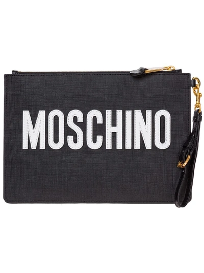 Shop Moschino Roman Teddy Bear Clutch Bag In Nero