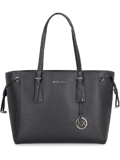 Shop Michael Kors Voyager Leather Tote In Nero