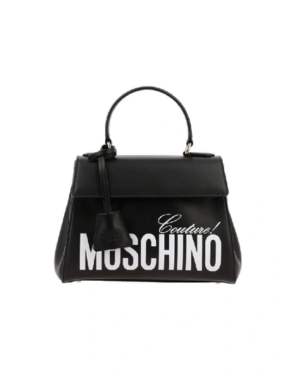 Shop Moschino Couture Halloween Collection Leather Bag With Nylon Lining And Pumpkin Face Print In Black