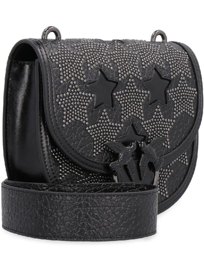 Shop Pinko Round Love Leather Crossbody Bag In Black