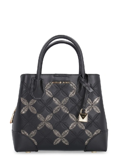 Shop Michael Kors Mercer Gallery Leather Bag In Black