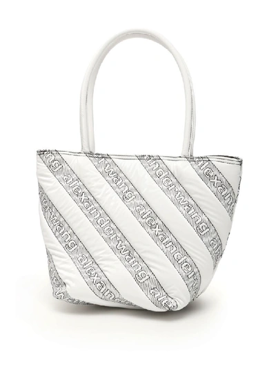 Shop Alexander Wang Quilted Roxy Logo Tote In White (white)