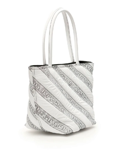Shop Alexander Wang Quilted Roxy Logo Tote In White (white)