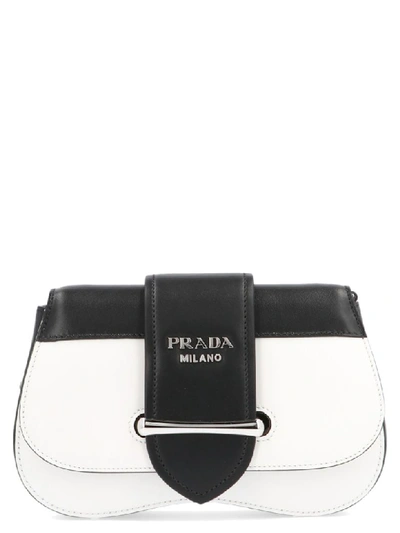 Shop Prada Sidonie Bag In Black & White