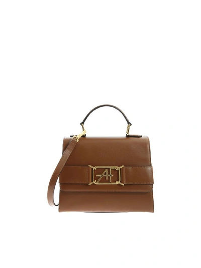 Shop Alberta Ferretti - Handbag With Logo In Brown