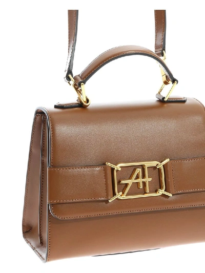 Shop Alberta Ferretti - Handbag With Logo In Brown