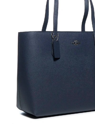 Shop Coach Central Tote With Zip Tote In Sv Midnight Navy