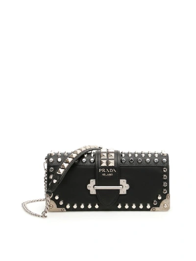 Shop Prada Cahier Clutch In Nero (black)