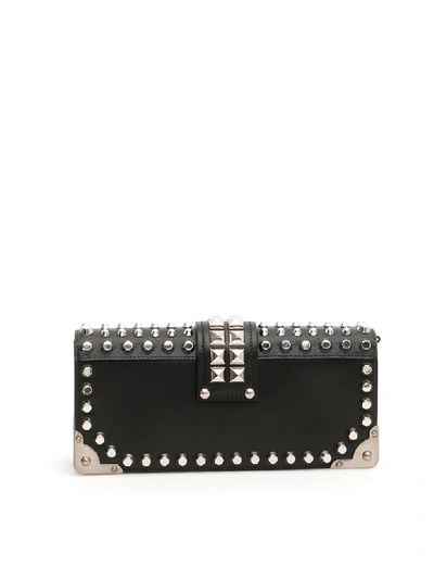 Shop Prada Cahier Clutch In Nero (black)