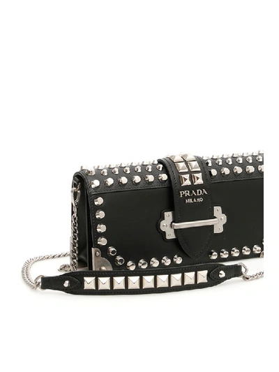 Shop Prada Cahier Clutch In Nero (black)