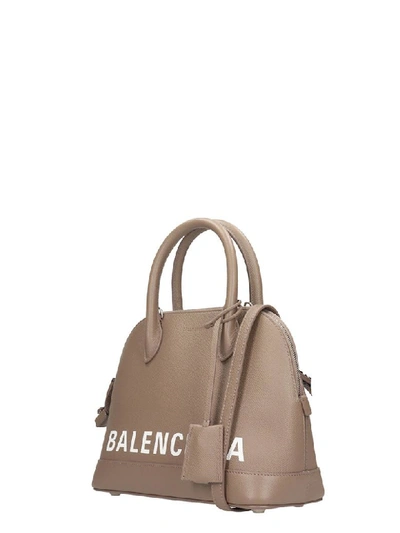 Shop Balenciaga Ville Top Handl Hand Bag In Beige Leather