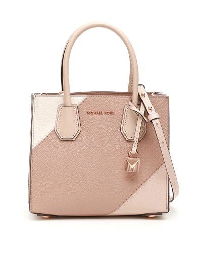Shop Michael Michael Kors Small Mercer Bag In Sfp Ltcr Fwn (pink)