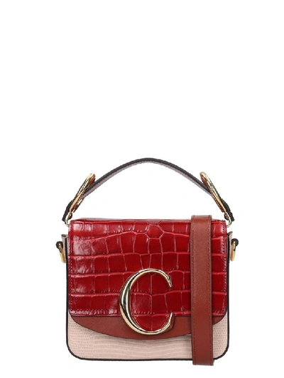 Shop Chloé Chloe C Mini Shoulder Bag In Red Leather