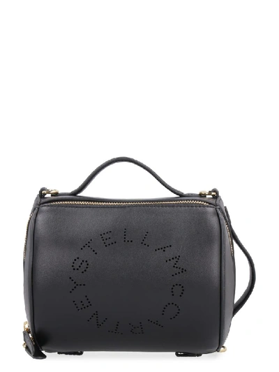 Shop Stella Mccartney Small Faux Leather Boston Bag In Black