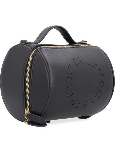 Shop Stella Mccartney Small Faux Leather Boston Bag In Black