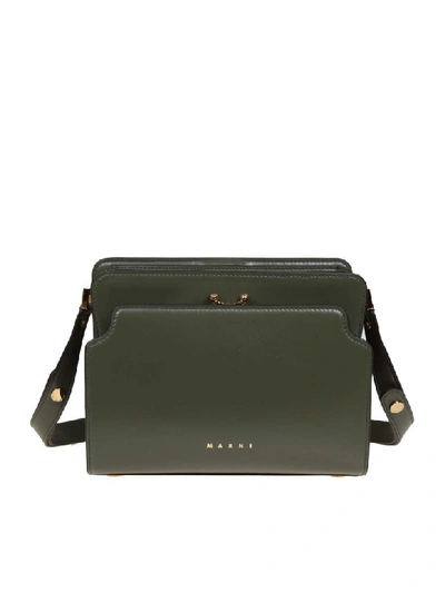 Shop Marni Trunk Reverse Leather Shoulder Bag