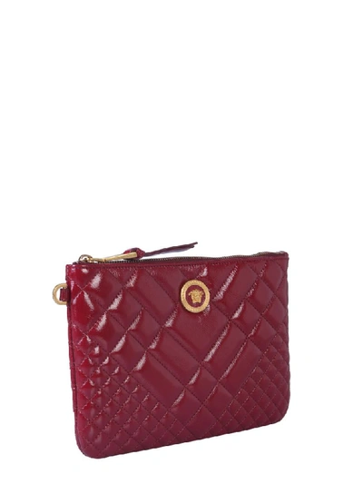 Shop Versace Medusa Logo Clutch In Rosso