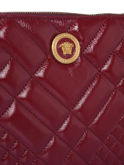 Shop Versace Medusa Logo Clutch In Rosso