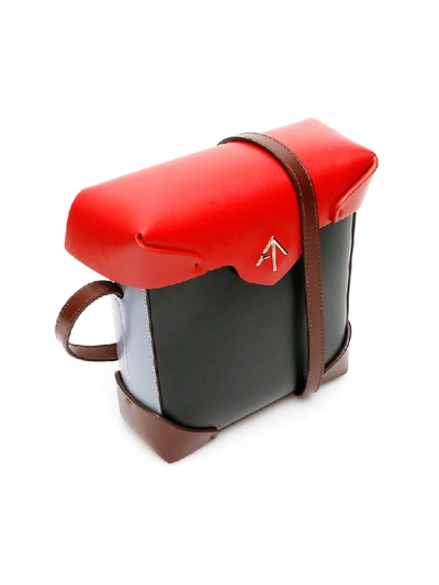Shop Manu Atelier Mini Pristine Bag In Black Red Brown (red)