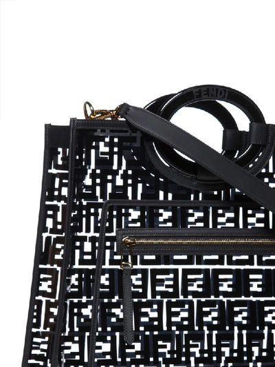 Shop Fendi Runaway Shopper Bag In Nero Oro
