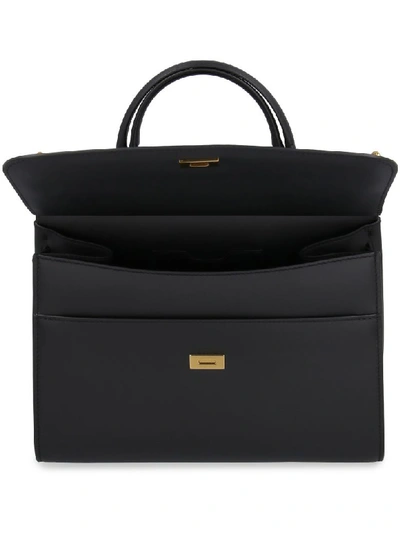 Shop Dolce & Gabbana Sicily 58 Leather Tote Bag In Black