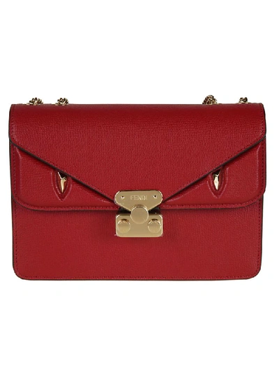 Shop Fendi Bag Bug Small Shoulder Bag In Strawberry