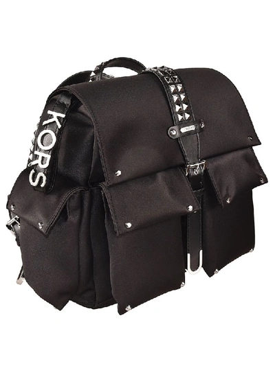 Michael Kors Olivia M Studded Black Satin Backpack | ModeSens