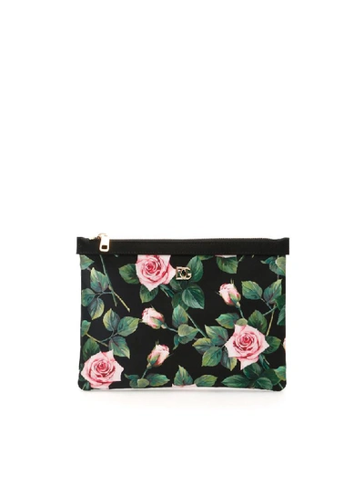 Shop Dolce & Gabbana Dg Millennials Pouch In Rose Rosa Fdo Nero (black)