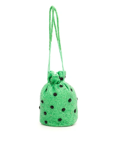 Shop Ganni Edison Bucket Bag In Classic Green (green)